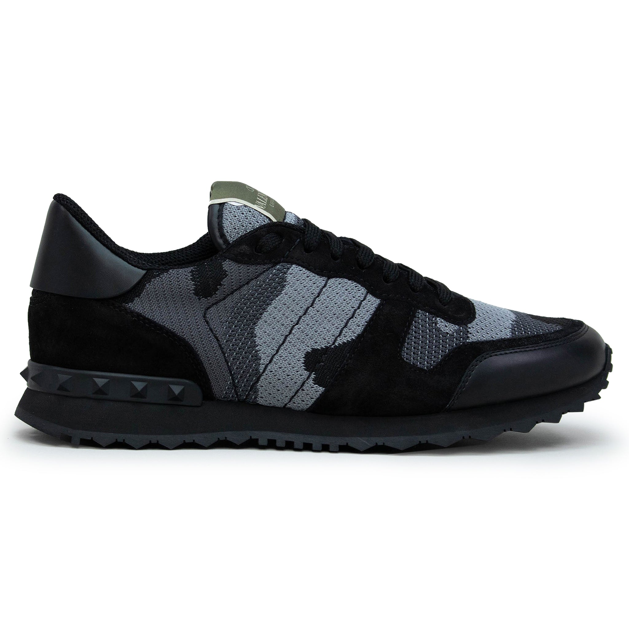 Image of Valentino Rockrunner Camouflage Black Mesh Sneaker